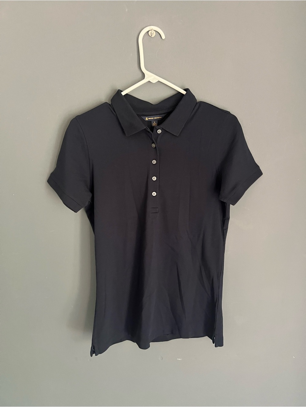 New Brooks Brothers Womens Size S Navy Blue Pima Cotton Pique Polo Shirt NWOT
